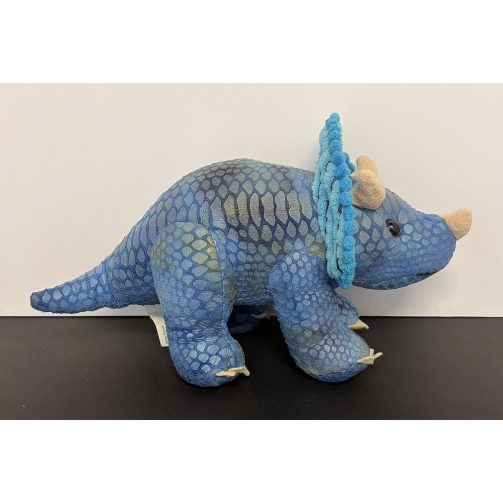 Dinosaur Plush Midwood Brands Triceratops Metallic Scale Green Blue Multi - Picture 2 of 9